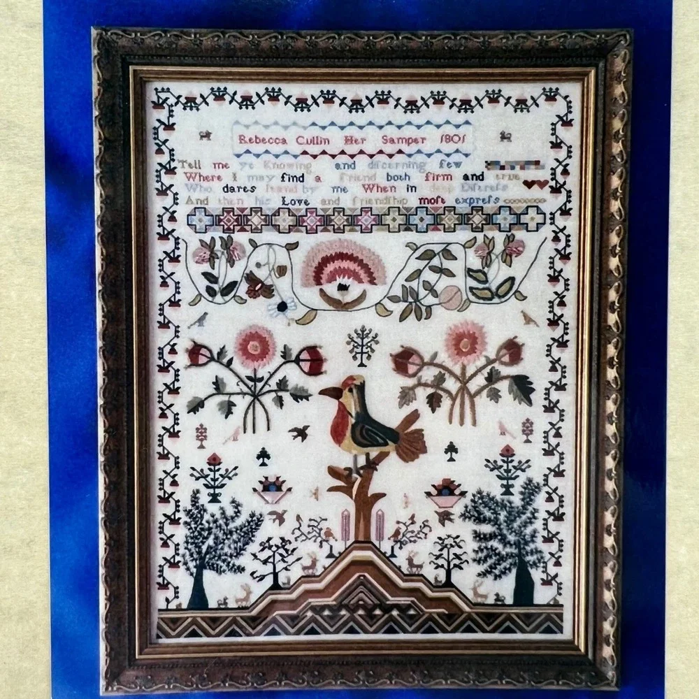 Scarlet Letter Rebecca Cullin 1801 English Sampler Cross Stitch Pattern Chart